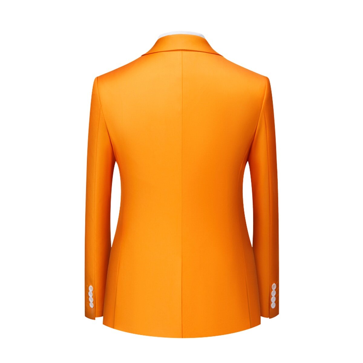 Men's Solid Color Double Breasted Business Suit Orange