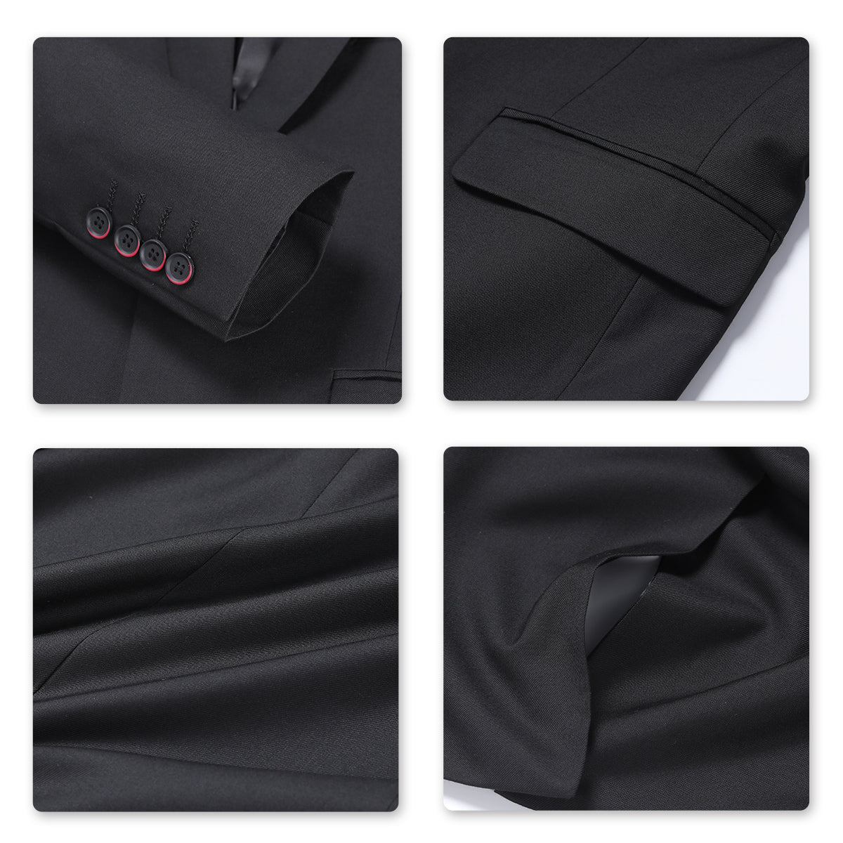 Black 3-Piece Suit Slim Fit Two Button Suit
