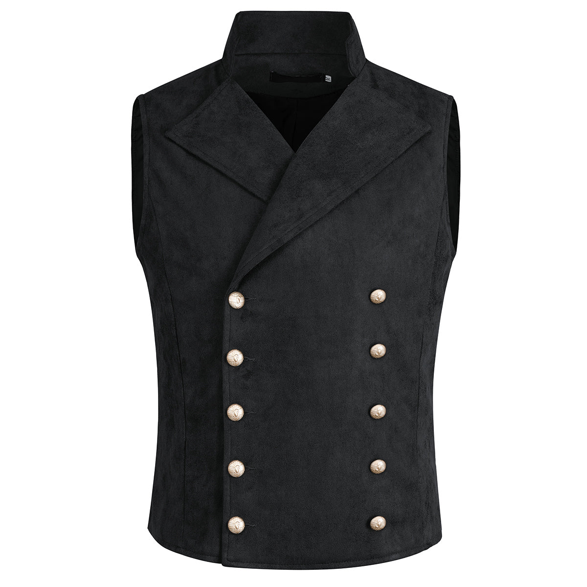 Double Breasted Velvet Gothic Steampunk Black Dress Vest