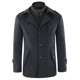 Men's Regular Fit Winter Overcoat Long Wool Coat