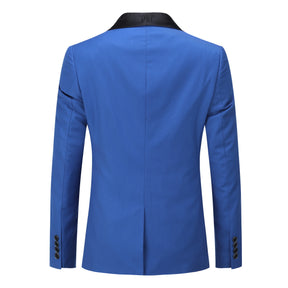 Slim Fit One Button Casual Royal Blue 3-Piece Suit
