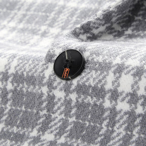 Men's Autumn One Button Casual Plaid Jacket Light Grey