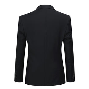 2-Piece Slim Fit Suit Black Casual Suit