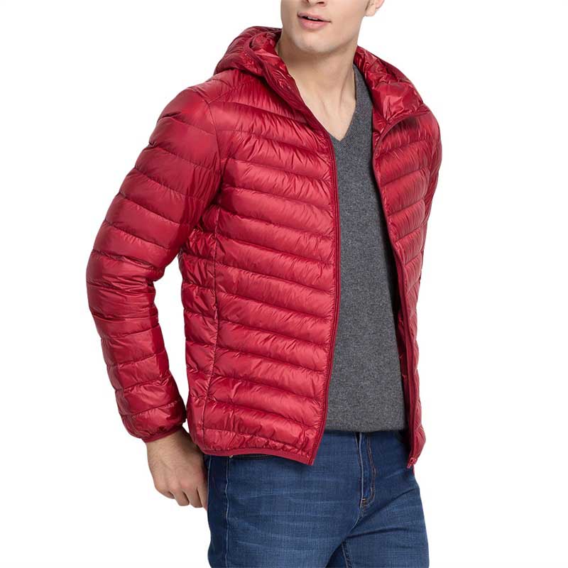 Hooded Lightweight Water-Resistant Jacket Red