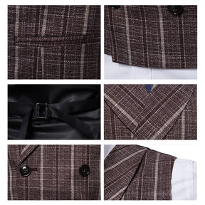 Slim Fit Comfortable Stripe Brown Vest