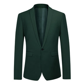 Deep Green Stylish One Button Casual Blazer