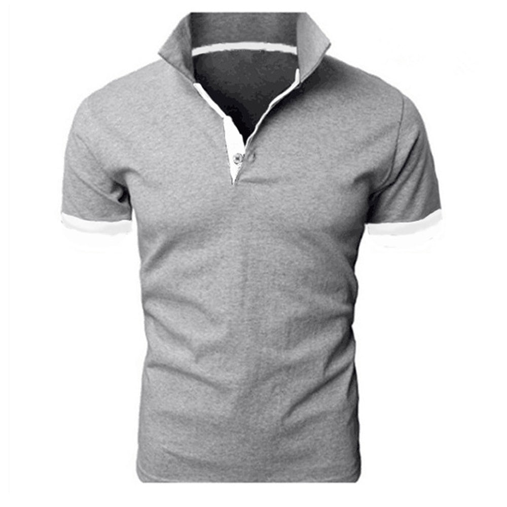 Grey Essential Polos Short Sleeve Classic Polo Shirt