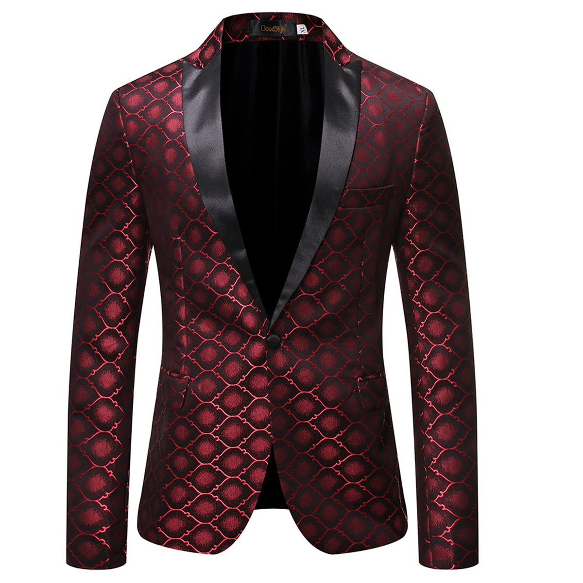 Men's Fashion Fish Scales 2-Piece Suit Red