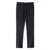 Black Classic Slim Fit Fit Stretch Flat Front Pants