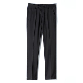 Black Classic Slim Fit Fit Stretch Flat Front Pants