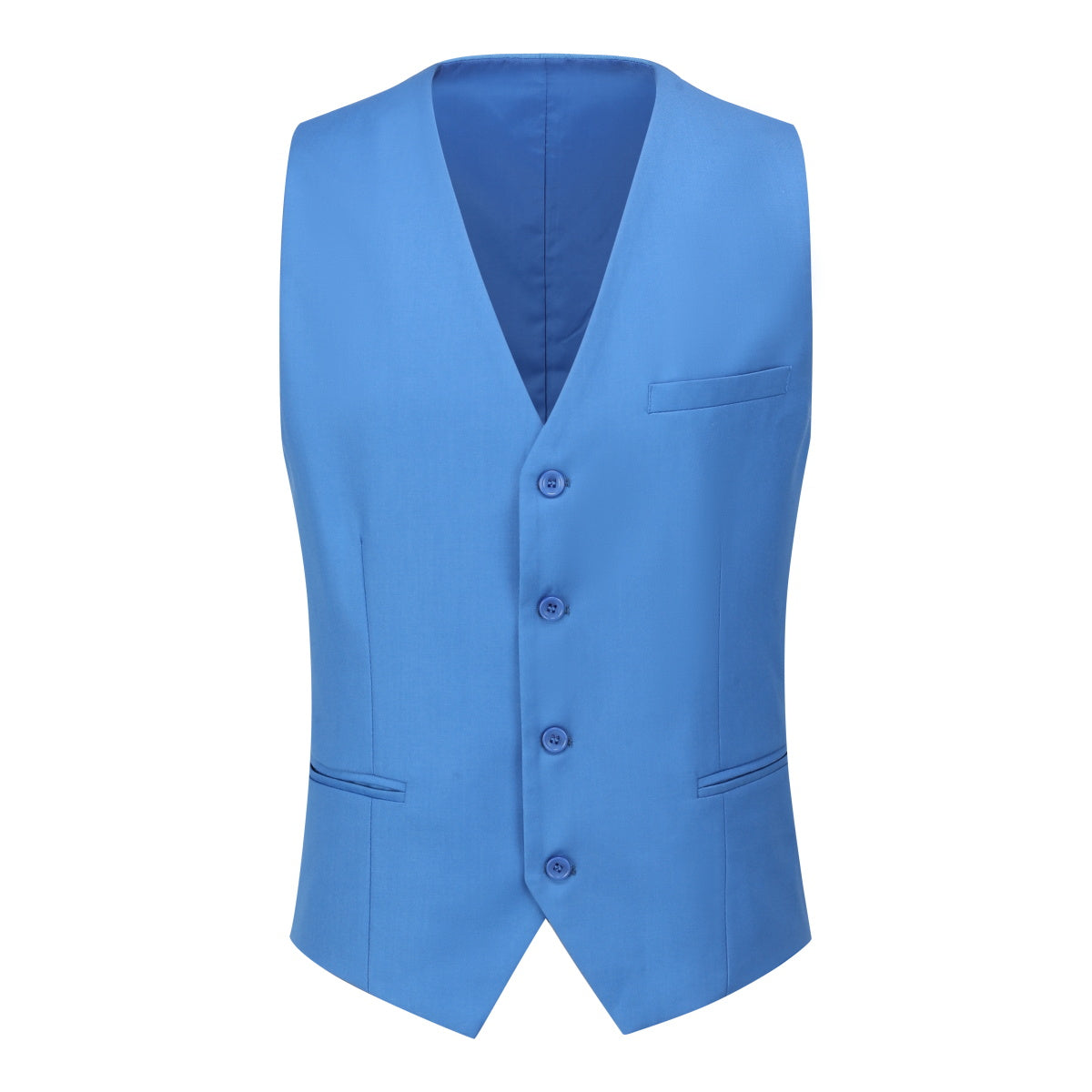 3-Piece One Button Formal Suit Regatta Blue Suit - Cloudstyle