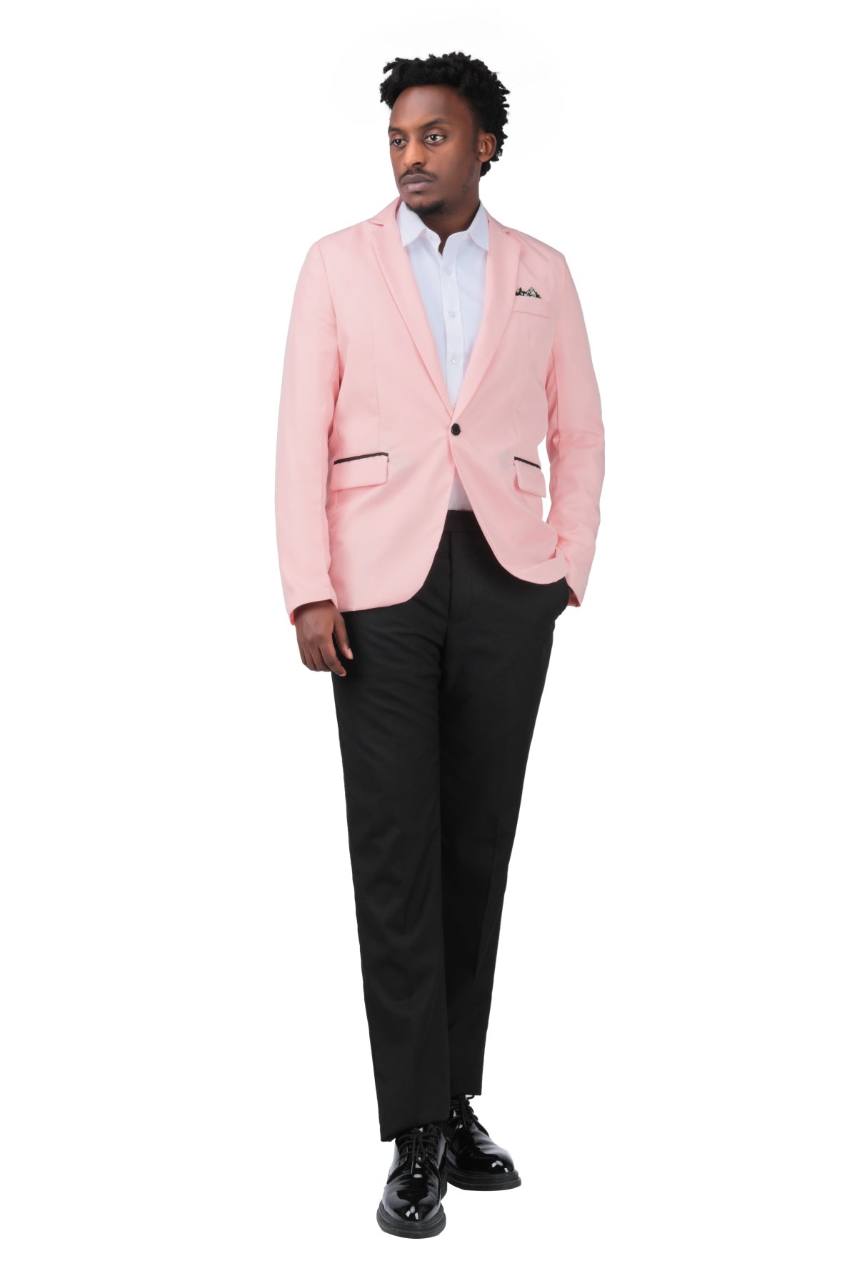 Men's Casual Suit Jacket Slim Fit Lightweight Blazer Coat Pink