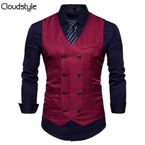 Slim Fit Durable Casual Vest Maroon