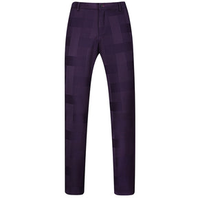 3-Piece Slim Fit Checked Indigo Casual Suit