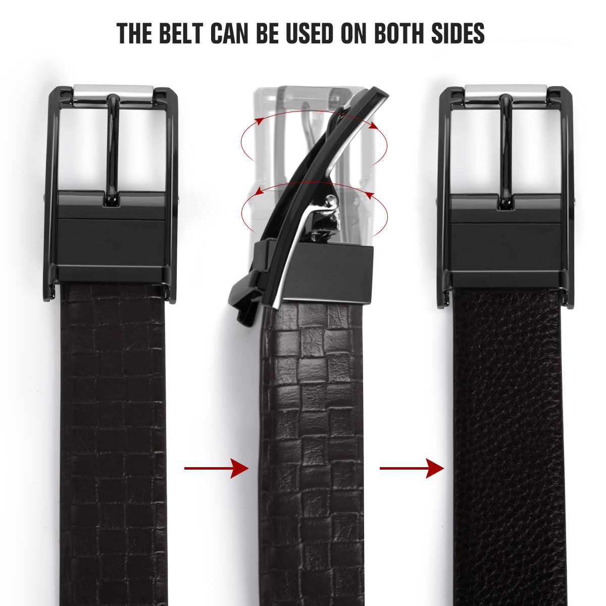 Black Reversible Japanese Pin Buckle Belt Black