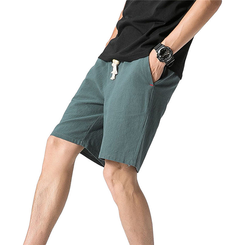 Loose Elastic Waist Shorts Green