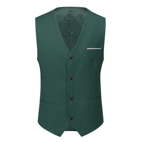 Slim Fit One Button Casual Green 3-Piece Suit