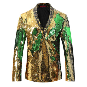 Fairy Green Shawl Collar Sequins Dance Party Jacket