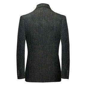 Men's Solid Color Corduroy Two Button Blazer Dark Green