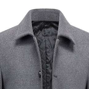 Mens Solid Color Casual Coat Grey