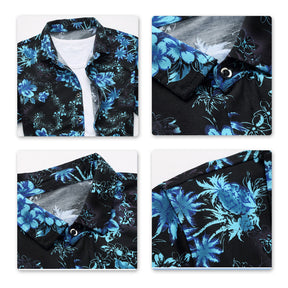 Slim Fit Floral Blue Jasmine Flower Shirt