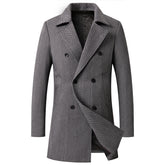 Men's Blazer Collar Double Breasted Coat Grey