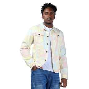 Men's Jacket Casual Lightweight Rainbow Color Prtinted Outwear Coat