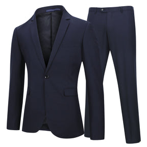 Two Piece Navy Suit One Button Suit