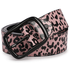 Pink Leopard Print Prong Buckle Belt