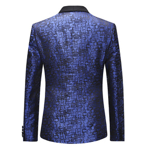 Cloudstyle-On Sale-3-Piece Slim Fit Paisley Suit-Blazer-Back