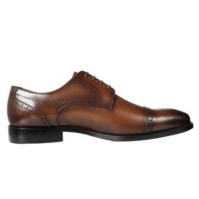 Men's Three Joint Business Formal Breathable British Leather Shoes Brown