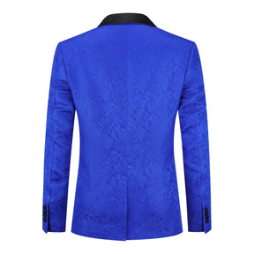 Paisley Suit 2-Piece Slim Fit Print Suit Blue