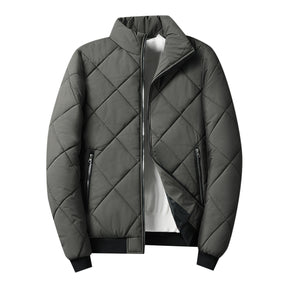 Mens Warm Light Slim Fit Padded Jacket Cotton Coat Deep Green