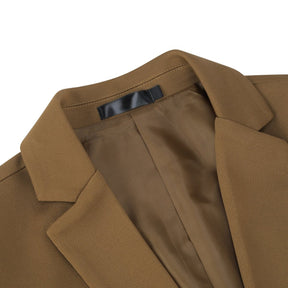 Men's Suit Jacket Slim Fit Coat Business Daily Blazer Coffee