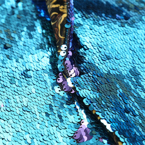 Purplish Blue Shawl Collar Sequins Dance Party Jacket