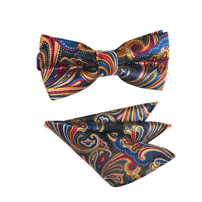 Paisley Skinny Bow Tie Set 13 Styles - Cloudstyle