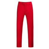 Red Modern Fit Straight Leg Classic Dress Pants