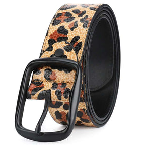 Leopard Printed Leather Belt 3 Colors