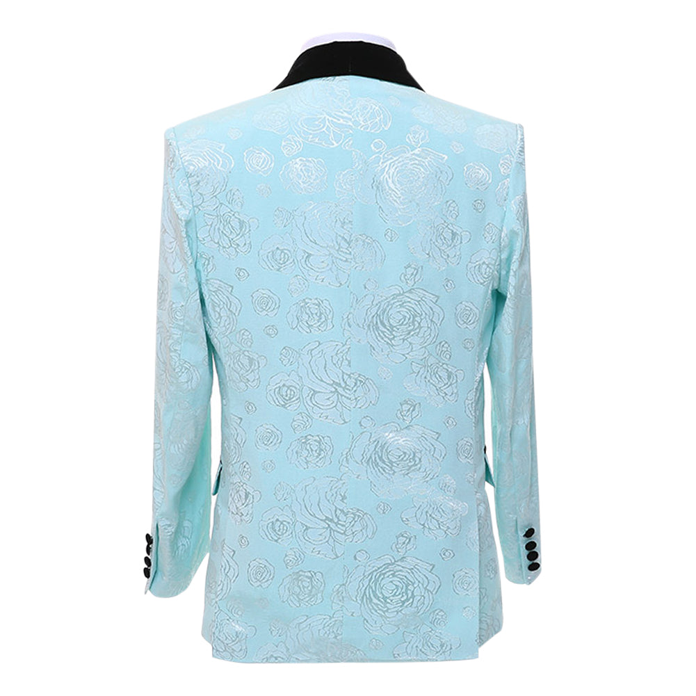 3-Piece Paisley Dress Suit LightBlue