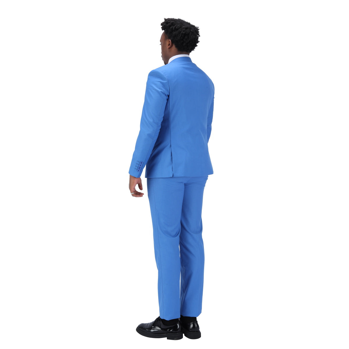3-Piece One Button Formal Suit Regatta Blue Suit - Cloudstyle