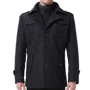 Men's Regular Fit Winter Overcoat Long Wool Coat