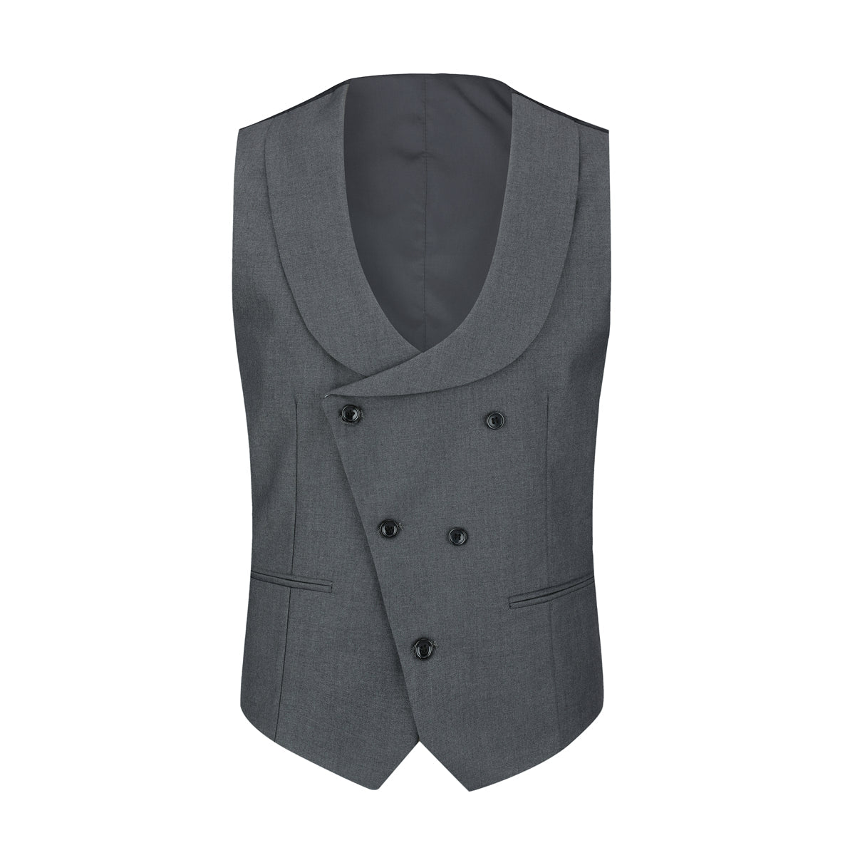 Men's 3-Piece Fashion One Button Color-Blocking Suit Grey - Cloudstyle