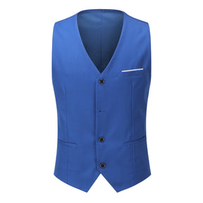 Slim Fit One Button Casual Royal Blue 3-Piece Suit