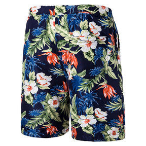Relaxed Fit Floral Casual Shorts Navy