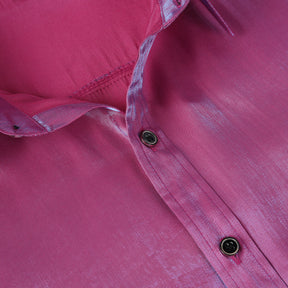 Men's Solid Color Silk Comfort Long Sleeve Shirt Red