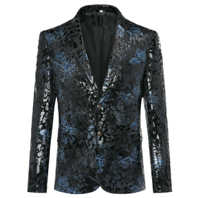 Navy Print Stylish Blazer Slim Fit Floral Blazer