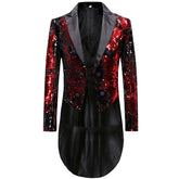 Maroon Reversible Sequin Swallowtail Blazer