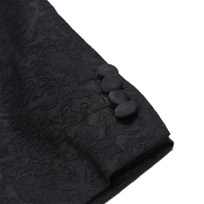 2-Piece Set Slim Fit Print Dress Suit Black