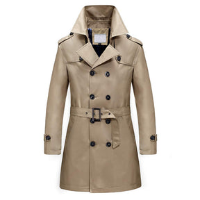 Trench Coat Double Breasted Overcoat Outerwear Pea Coat Light Brown