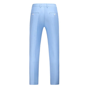 Mens 3 Piece Dress Suit Formal Casual Tux Vest Trousers Light Blue